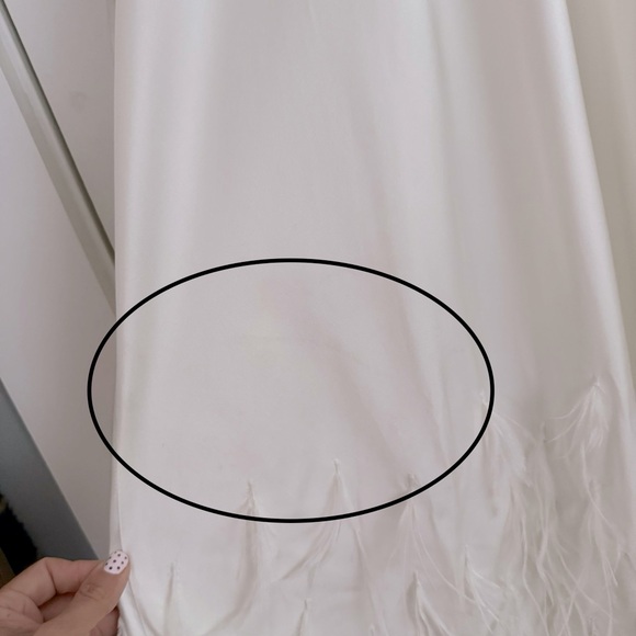 Cult Gaia Mariana Silk Feather Trimmed Strapless Gown Off White Bridal Wedding - Picture 8 of 14